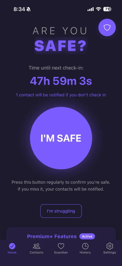 Are You SOS - Safe mode check-in