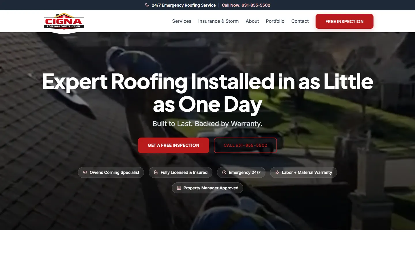 Cigna Roofing & Construction screenshot
